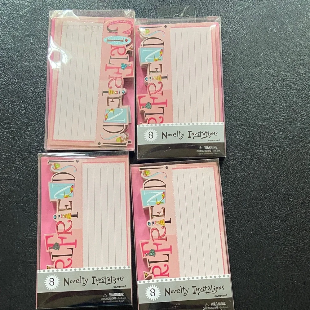 Girlfriends Pink Invitation - Set of 4. 8 per package